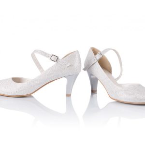 Buty ślubne srebrna nitka - Clara 3/4