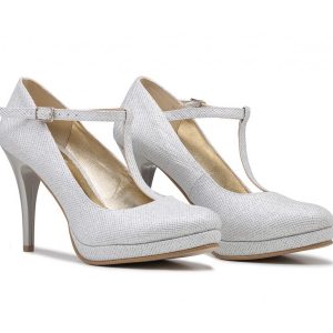 Buty ślubne srebrna nitka - Mariola