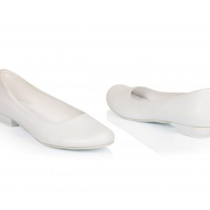 Buty ślubne perła biel - balerinki