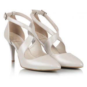 Buty ślubne perła biel - Xena
