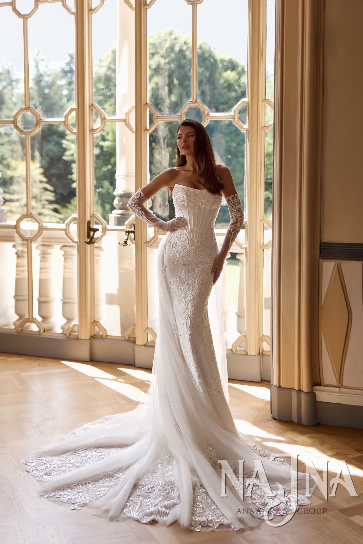 Suknia ślubna Anna Sposa LAYANAL z odpinanym trenem